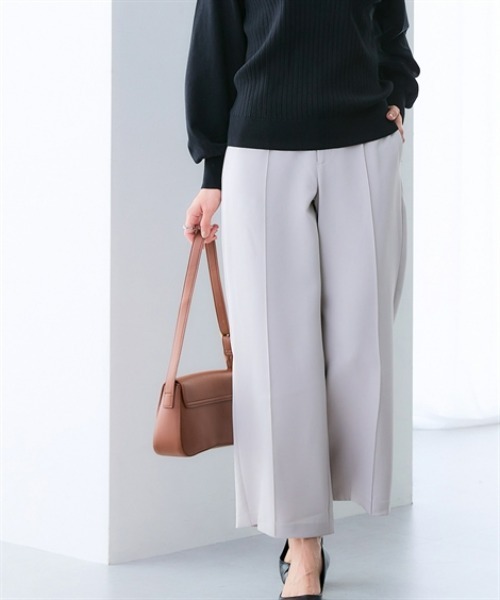 7days Life Styling(セブンデイズライフスタイリング)の「【UVカット】洗えるストレッチダブルクロスセンターシームセミワイドストレッチパンツ(その他パンツ・レディース・ブラック/ライトグレー/ブラウン・LL/S/M/L)」の14枚目の写真