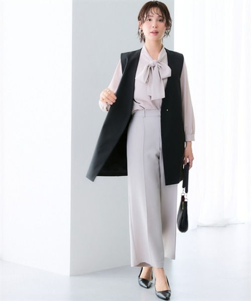 7days Life Styling(セブンデイズライフスタイリング)の「【UVカット】洗えるストレッチダブルクロスセンターシームセミワイドストレッチパンツ(その他パンツ・レディース・ブラック/ライトグレー/ブラウン・LL/S/M/L)」の15枚目の写真