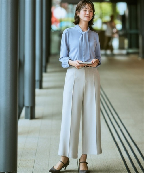 7days Life Styling(セブンデイズライフスタイリング)の「【UVカット】洗えるストレッチダブルクロスセンターシームセミワイドストレッチパンツ(その他パンツ・レディース・ブラック/ライトグレー/ブラウン・LL/S/M/L)」の16枚目の写真