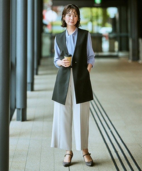 7days Life Styling(セブンデイズライフスタイリング)の「【UVカット】洗えるストレッチダブルクロスセンターシームセミワイドストレッチパンツ(その他パンツ・レディース・ブラック/ライトグレー/ブラウン・LL/S/M/L)」の17枚目の写真