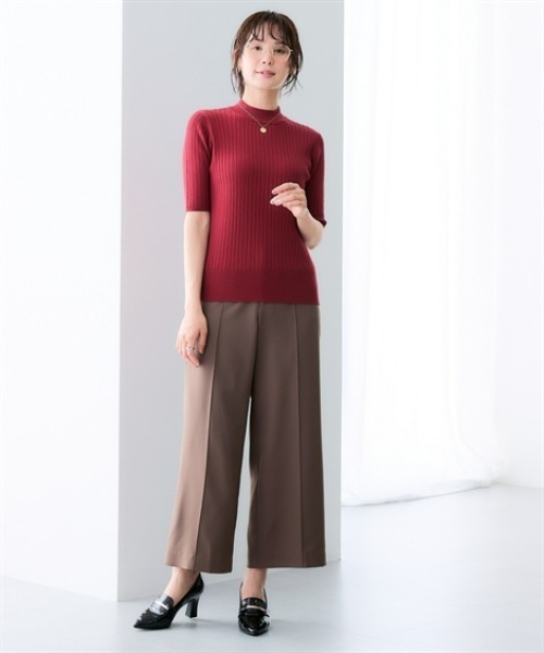 7days Life Styling(セブンデイズライフスタイリング)の「【UVカット】洗えるストレッチダブルクロスセンターシームセミワイドストレッチパンツ(その他パンツ・レディース・ブラック/ライトグレー/ブラウン・LL/S/M/L)」の19枚目の写真