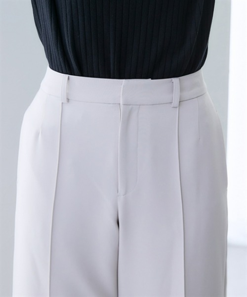 7days Life Styling(セブンデイズライフスタイリング)の「【UVカット】洗えるストレッチダブルクロスセンターシームセミワイドストレッチパンツ(その他パンツ・レディース・ブラック/ライトグレー/ブラウン・LL/S/M/L)」の5枚目の写真