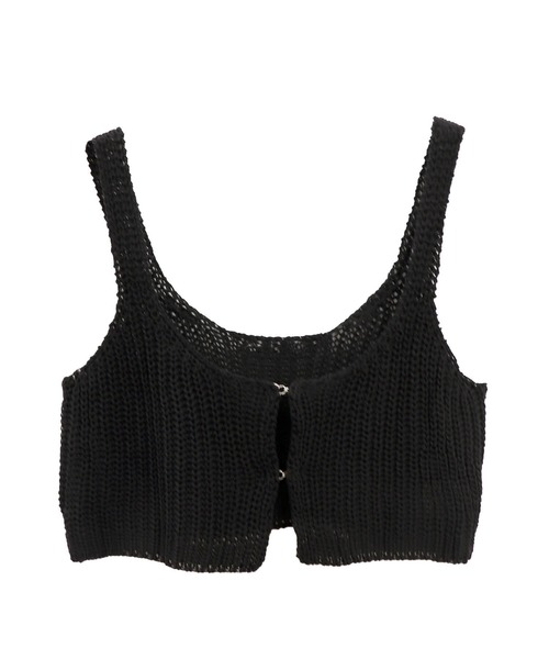 ISOOK(アイスー)の「フロントホックニットビスチェ(chiica select) / ニットキャミ レイヤード シンプル ショート丈 クロップド(ベスト・レディース・ブラック/ベージュ・FREE)」の16枚目の写真
