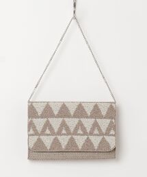 【Swaraj/スワラージ】幾何学柄ビーズチェーンバッグ(手刺繍)