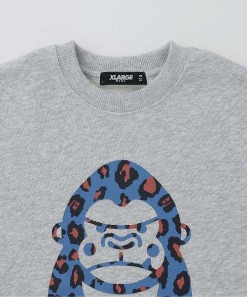 XLARGE KIDS(エクストララージキッズ)の「ヒョウガラファニーゴリラトレーナー(スウェット・キッズ・トップグレー/ブラック/ベージュ・130cm/100cm/120cm/140cm/110cm)」の5枚目の写真