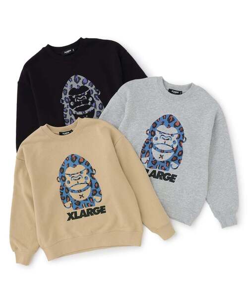 XLARGE KIDS(エクストララージキッズ)の「ヒョウガラファニーゴリラトレーナー(スウェット・キッズ・トップグレー/ブラック/ベージュ・130cm/100cm/120cm/140cm/110cm)」の9枚目の写真