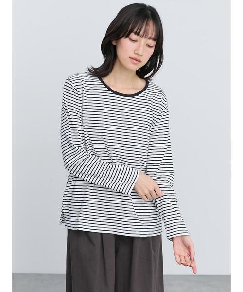 Samansa Mos2(サマンサ モスモス)の「スラブ天竺長袖インナー(Tシャツ/カットソー・レディース・オフホワイト/その他/ブラック・F)」の7枚目の写真