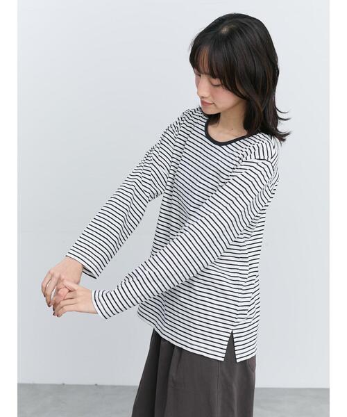 Samansa Mos2(サマンサ モスモス)の「スラブ天竺長袖インナー(Tシャツ/カットソー・レディース・オフホワイト/その他/ブラック・F)」の10枚目の写真