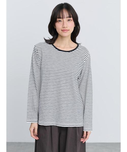 Samansa Mos2(サマンサ モスモス)の「スラブ天竺長袖インナー(Tシャツ/カットソー・レディース・オフホワイト/その他/ブラック・F)」の4枚目の写真