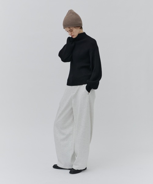 Plumel(プルメル)の「Soft Touch Bottle Neck Rib Knit / ソフトタッチボトルネックリブニット(ニット/セーター・レディース・グレー/ブラック/オフホワイト・MEDIUM)」の12枚目の写真