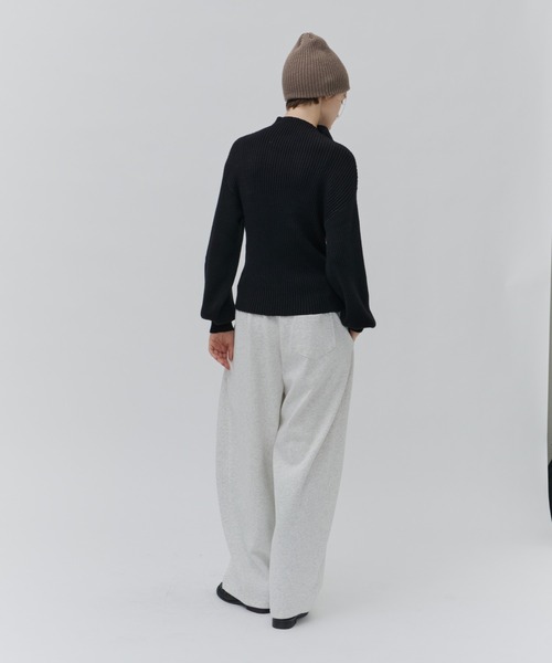 Plumel(プルメル)の「Soft Touch Bottle Neck Rib Knit / ソフトタッチボトルネックリブニット(ニット/セーター・レディース・グレー/ブラック/オフホワイト・MEDIUM)」の14枚目の写真