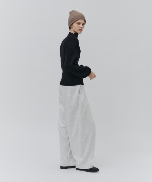 Plumel(プルメル)の「Soft Touch Bottle Neck Rib Knit / ソフトタッチボトルネックリブニット(ニット/セーター・レディース・グレー/ブラック/オフホワイト・MEDIUM)」の15枚目の写真