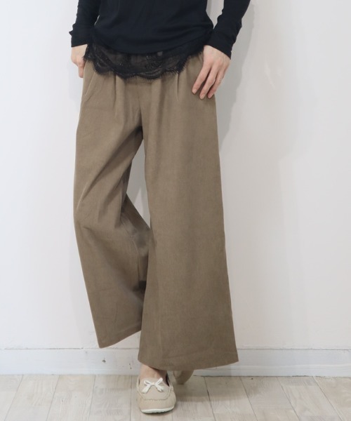 DISKEEN SURE(ディスキーンシュアー)の「気になるお腹&脚ラインを丸ごとカバー◎大人の体型カバーパンツ スカーチョ見えワイドパンツ(その他パンツ・レディース・カーキ/ブラック/ベージュ/ブラウン・FREE)」の3枚目の写真