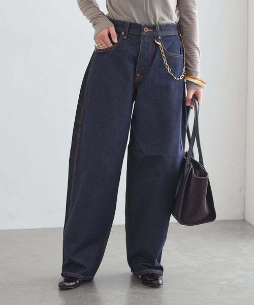 Lee(リー)の「Lee*L'ESSAGE 別注 COWBOY チェーン デニムパンツ(デニムパンツ・レディース・ブラック系その他/ネイビー/サックスブルー・SMALL/X-SMALL/MEDIUM)」の2枚目の写真