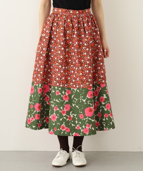 Orla Kiely(-)の「ギャザーコンビスカート(スカート・レディース・レッド/ダークグリーン/ベージュ・38/M/36/S)」の16枚目の写真
