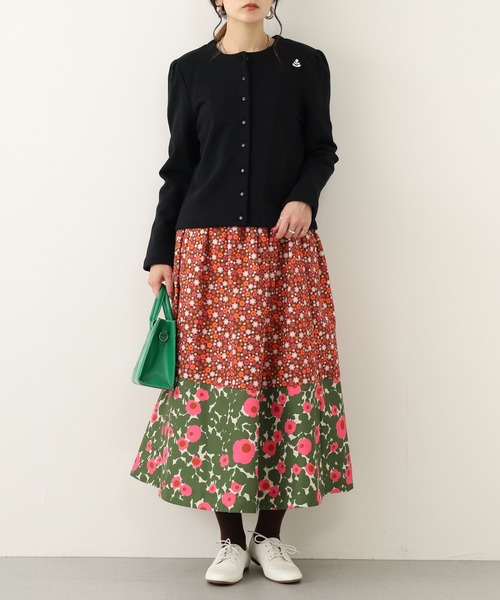 Orla Kiely(-)の「ギャザーコンビスカート(スカート・レディース・レッド/ダークグリーン/ベージュ・38/M/36/S)」の13枚目の写真
