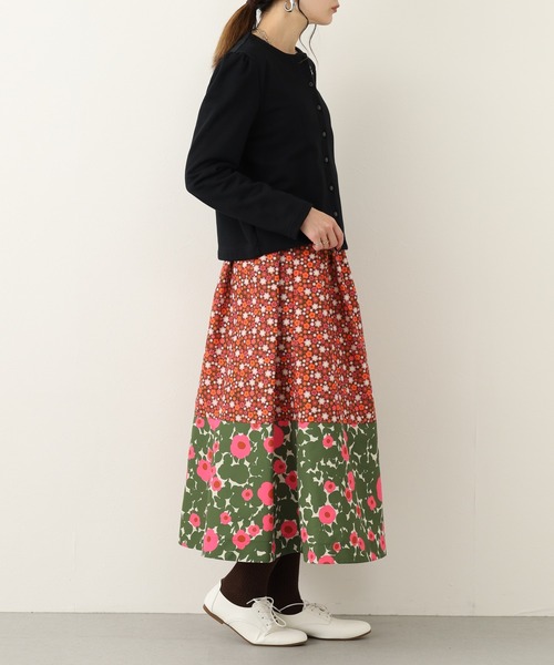 Orla Kiely(-)の「ギャザーコンビスカート(スカート・レディース・レッド/ダークグリーン/ベージュ・38/M/36/S)」の14枚目の写真