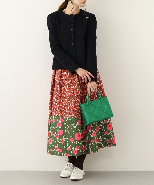 Orla Kiely(-)の「ギャザーコンビスカート(スカート・レディース・レッド/ダークグリーン/ベージュ・38/M/36/S)」の15枚目の写真