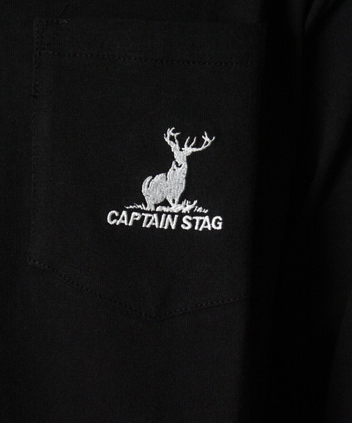 CAPTAIN STAG(キャプテンスタッグ)の「【CAPTAIN STAG/キャプテンスタッグ】ポケット付 ワンポイントロゴ Tシャツ 長袖(Tシャツ/カットソー・メンズ・ブラック/杢グレー/ホワイト・L/M)」の6枚目の写真
