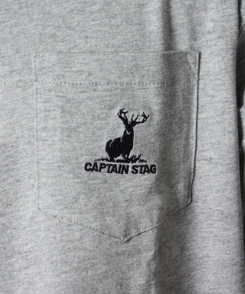 CAPTAIN STAG(キャプテンスタッグ)の「【CAPTAIN STAG/キャプテンスタッグ】ポケット付 ワンポイントロゴ Tシャツ 長袖(Tシャツ/カットソー・メンズ・ブラック/杢グレー/ホワイト・L/M)」の14枚目の写真
