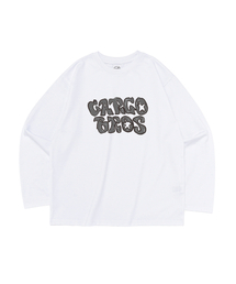 ヴィンテージバブルレタリングロングスリーブTシャツ(ホワイト)