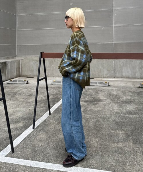 CIAOPANIC TYPY(チャオパニックティピー)の「【ZOZO限定】【UNISEX】シャギーチェックプルオーバーニット(ニット/セーター・レディース・ブラック/グレー/ブルー/グリーン・MEDIUM/LARGE)」の15枚目の写真