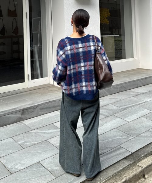 CIAOPANIC TYPY(チャオパニックティピー)の「【ZOZO限定】【UNISEX】シャギーチェックプルオーバーニット(ニット/セーター・レディース・ブラック/グレー/ブルー/グリーン・MEDIUM/LARGE)」の11枚目の写真
