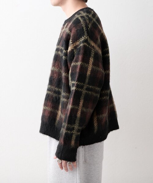 CIAOPANIC TYPY(チャオパニックティピー)の「【ZOZO限定】【UNISEX】シャギーチェックプルオーバーニット(ニット/セーター・レディース・ブラック/グレー/ブルー/グリーン・MEDIUM/LARGE)」の13枚目の写真