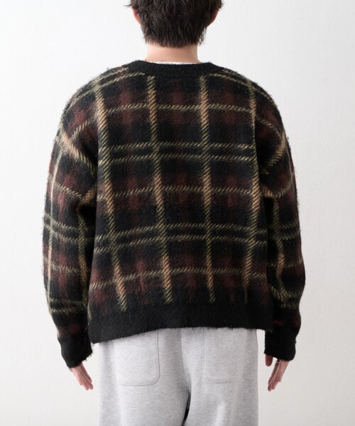 CIAOPANIC TYPY(チャオパニックティピー)の「【ZOZO限定】【UNISEX】シャギーチェックプルオーバーニット(ニット/セーター・レディース・ブラック/グレー/ブルー/グリーン・MEDIUM/LARGE)」の5枚目の写真