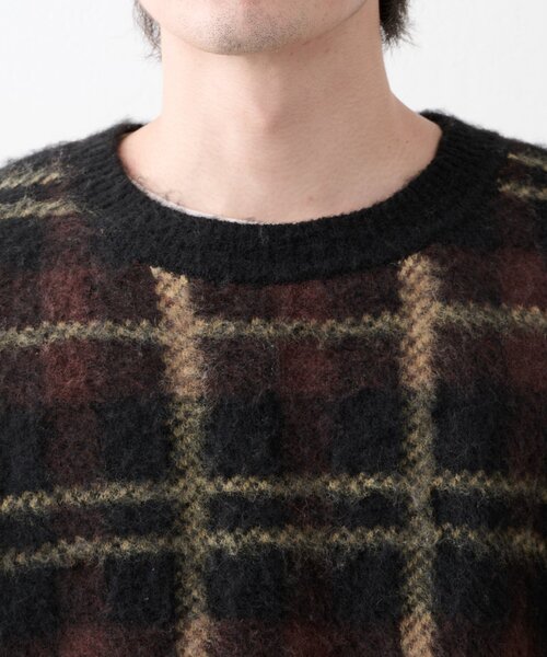 CIAOPANIC TYPY(チャオパニックティピー)の「【ZOZO限定】【UNISEX】シャギーチェックプルオーバーニット(ニット/セーター・レディース・ブラック/グレー/ブルー/グリーン・MEDIUM/LARGE)」の6枚目の写真
