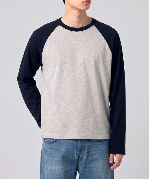 UNDEROFF（アンダーオフ）の「クロップド ラグラン ロングスリーブ Tシャツ ネイビー（Tシャツ/カットソー・レディース・ネイビー・MEDIUM/LARGE/X-LARGE）」の3枚目の写真
