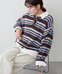 【WEB限定】ドッキングシャギーポロニット