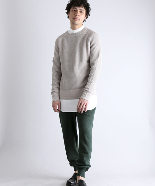 Denime（ドゥニーム）の「CL Pull Over KNIT/コットンリネンプルオーバーニット（ニット/セーター・メンズ・ネイビー/ベージュ/グリーン・X-LARGE/LARGE/MEDIUM）」の10枚目の写真