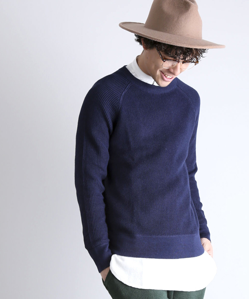 Denime（ドゥニーム）の「CL Pull Over KNIT/コットンリネンプルオーバーニット（ニット/セーター・メンズ・ネイビー/ベージュ/グリーン・X-LARGE/LARGE/MEDIUM）」の13枚目の写真