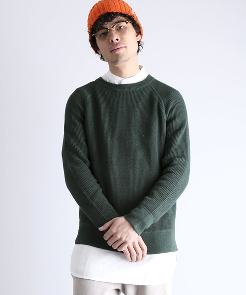 Denime（ドゥニーム）の「CL Pull Over KNIT/コットンリネンプルオーバーニット（ニット/セーター・メンズ・ネイビー/ベージュ/グリーン・X-LARGE/LARGE/MEDIUM）」の11枚目の写真