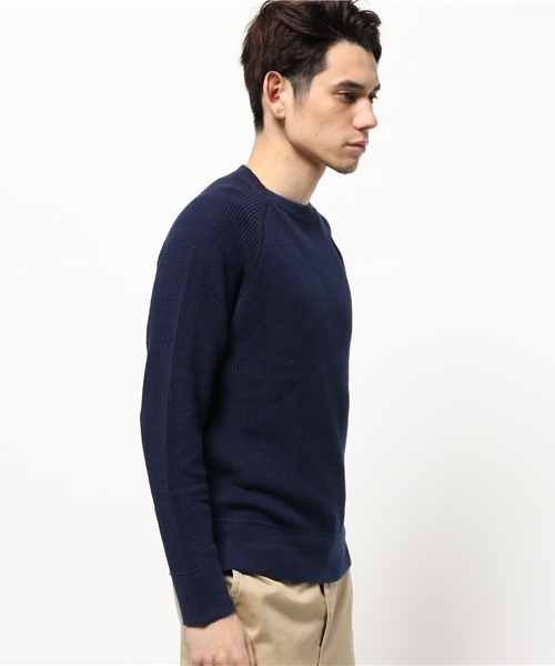 Denime（ドゥニーム）の「CL Pull Over KNIT/コットンリネンプルオーバーニット（ニット/セーター・メンズ・ネイビー/ベージュ/グリーン・X-LARGE/LARGE/MEDIUM）」の4枚目の写真