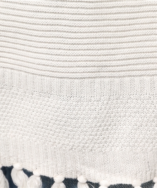 MOUSSY（マウジー）の「BF Spring fringe tops（ニット/セーター・レディース・ブルー/オフホワイト/レッド・FREE）」の10枚目の写真