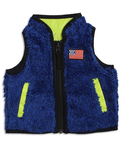 F.O.KIDS(エフオーキッズ)の「ベビーリバーシブルボアベスト(ダウンベスト・キッズ・ベージュ/ネイビー/レッド・90/80/70)」の1枚目の写真