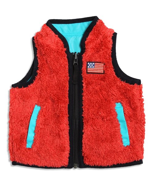 F.O.KIDS(エフオーキッズ)の「ベビーリバーシブルボアベスト(ダウンベスト・キッズ・ベージュ/ネイビー/レッド・90/80/70)」の3枚目の写真