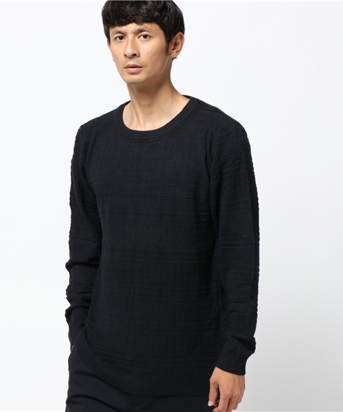 Revo.（レボ）の「Revo. 総柄 リンクス編み スプリングニット（ニット/セーター・メンズ・ブラック/ホワイト・1/2）」の10枚目の写真