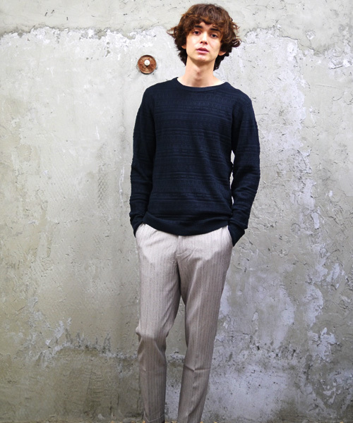 Revo.（レボ）の「Revo. 総柄 リンクス編み スプリングニット（ニット/セーター・メンズ・ブラック/ホワイト・1/2）」の9枚目の写真