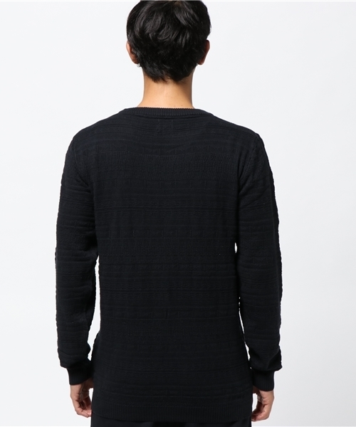 Revo.（レボ）の「Revo. 総柄 リンクス編み スプリングニット（ニット/セーター・メンズ・ブラック/ホワイト・1/2）」の8枚目の写真