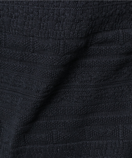 Revo.（レボ）の「Revo. 総柄 リンクス編み スプリングニット（ニット/セーター・メンズ・ブラック/ホワイト・1/2）」の6枚目の写真