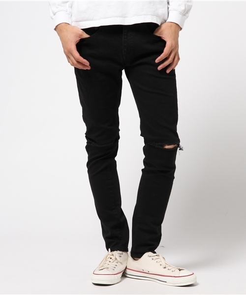 NOISE MAKER（ノイズメーカー）の「ブラックデニムスキニーパンツ（デニムパンツ・メンズ・ブラック系その他4/ブラック系その他3・L/S/M）」の4枚目の写真