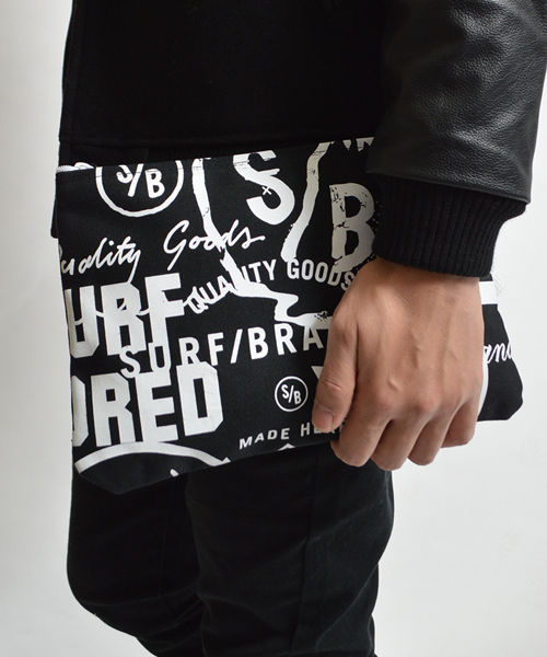 SURF/BRAND（サーフブランド）の「SURF BRAND/サーフブランド EASY CLUTCH（クラッチバッグ・メンズ・ホワイト/ブラック・ONE SIZE）」の8枚目の写真