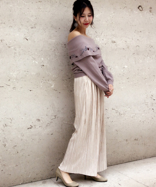 archives（アルシーヴ）の「オフタートル刺繍プルオーバー（ニット/セーター・レディース・ラベンダー/オフホワイト/ブラック・MEDIUM）」の12枚目の写真