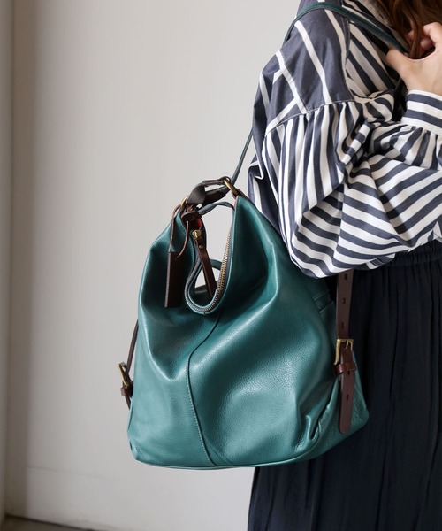 HALEINE（アレンヌ）の「日本製 2WAY レザー リュックサック（バックパック/リュック・レディース・キャメル/アッシュグレー/ブラック/カーキ/ネイビー/オレンジ/アイボリー・FREE）」の17枚目の写真