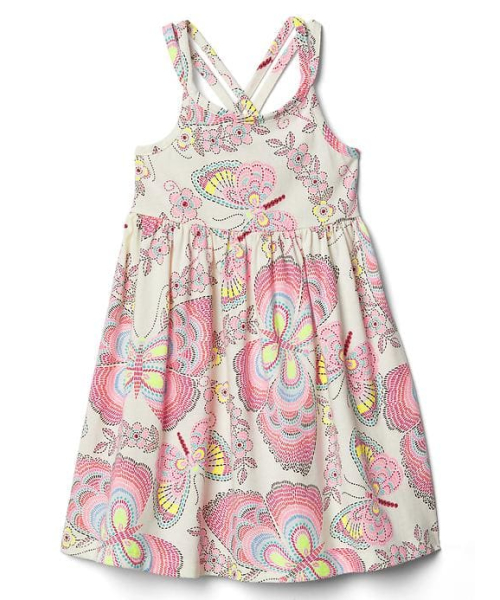 GAP(ギャップ)の「Gap プリント ダブルスパゲッティ ワンピース(ワンピース・キッズ・イエロー系その他/ブルー系その他/ブラック系その他/ホワイト系その他・95cm/80cm/90cm/110cm/100cm/105cm)」の2枚目の写真