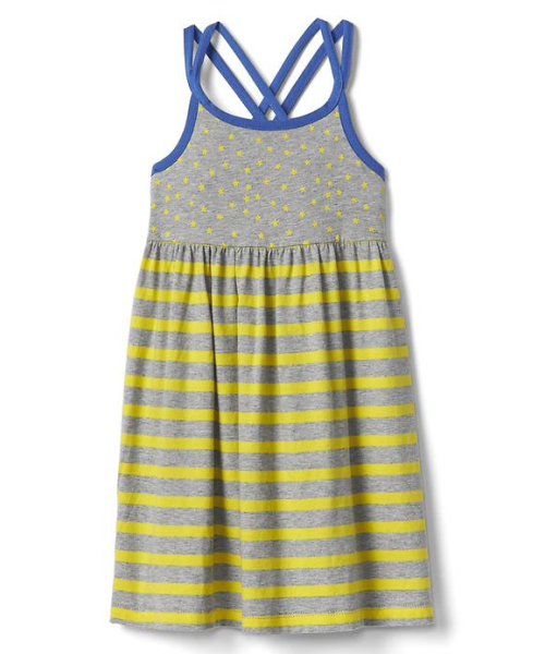 GAP(ギャップ)の「Gap プリント ダブルスパゲッティ ワンピース(ワンピース・キッズ・イエロー系その他/ブルー系その他/ブラック系その他/ホワイト系その他・95cm/80cm/90cm/110cm/100cm/105cm)」の4枚目の写真