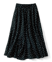 Live in comfort | リブ　イン　コンフォート　気づいたらきゅん♪レモンドット柄のふわひらコットンロングスカート(スカート)